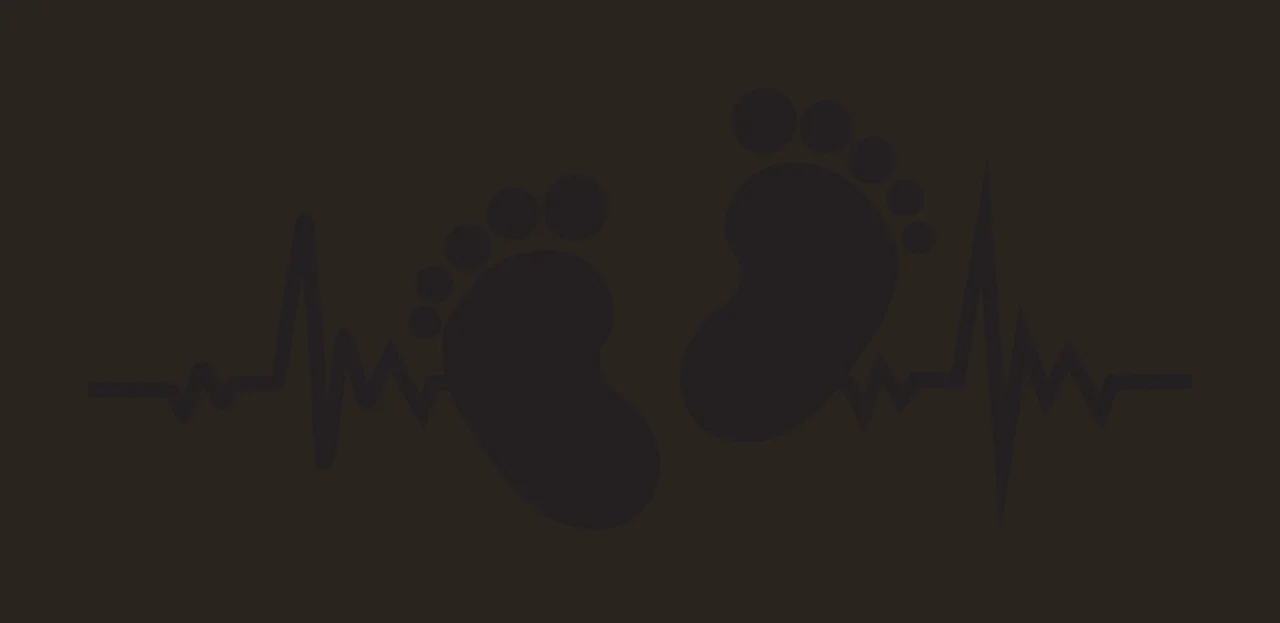 Feet Baby Heartbeat Line Graphic art black plain health silhouette contrast preview thumbnail