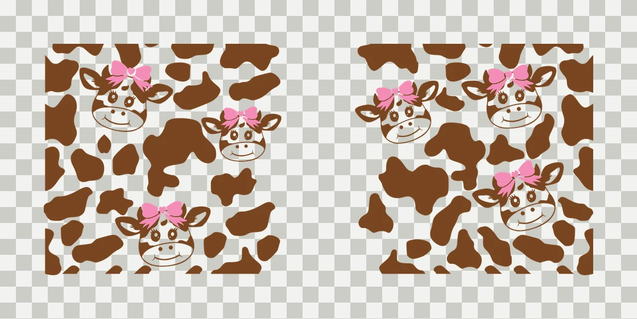 Cow Can Glass Wrap Pattern With Smiling Faces animal spots transparency and detail preview thumbnail
