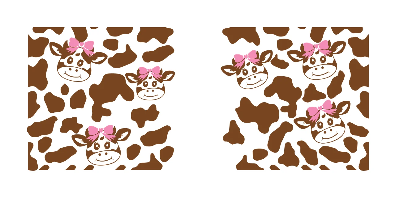 Cow Can Glass Wrap Pattern With Smiling Faces animal spots