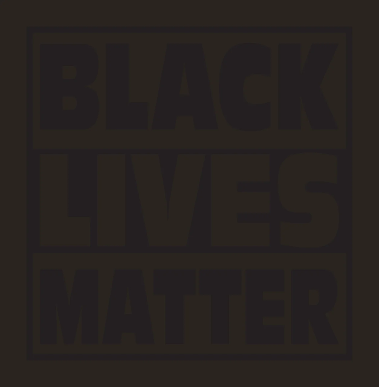 BLACK LIVES MATTER typography sign with bold lettering, square border, horizontal divider lines and sans-serif font in white contrast preview thumbnail