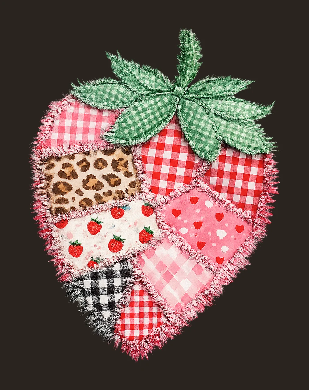 Patchwork Strawberry Vintage Quilt Design Retro Variation A contrast preview thumbnail