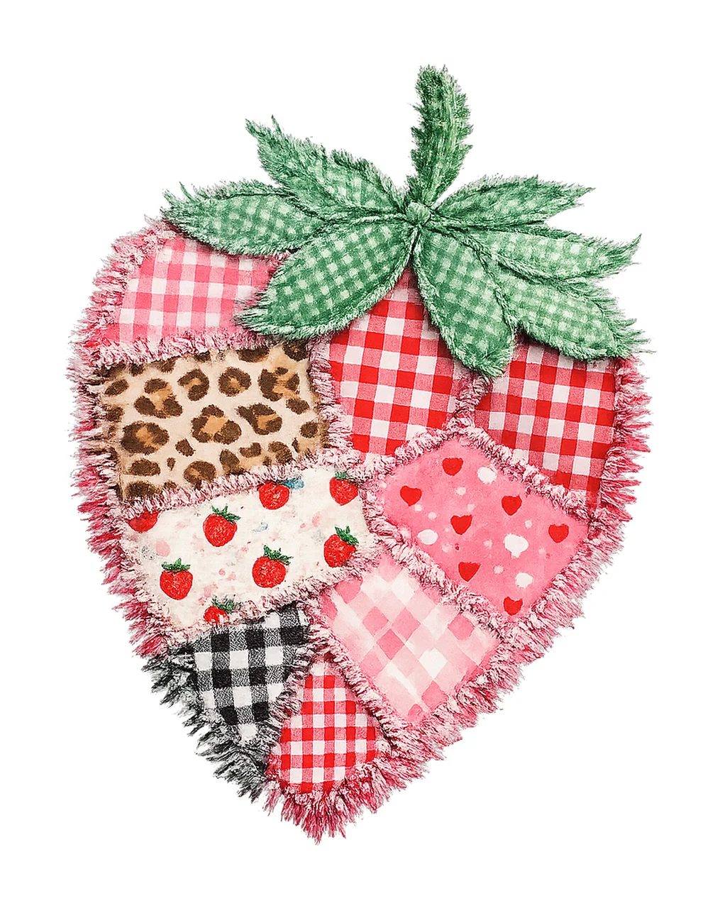Patchwork Strawberry Vintage Quilt Design Retro Variation A