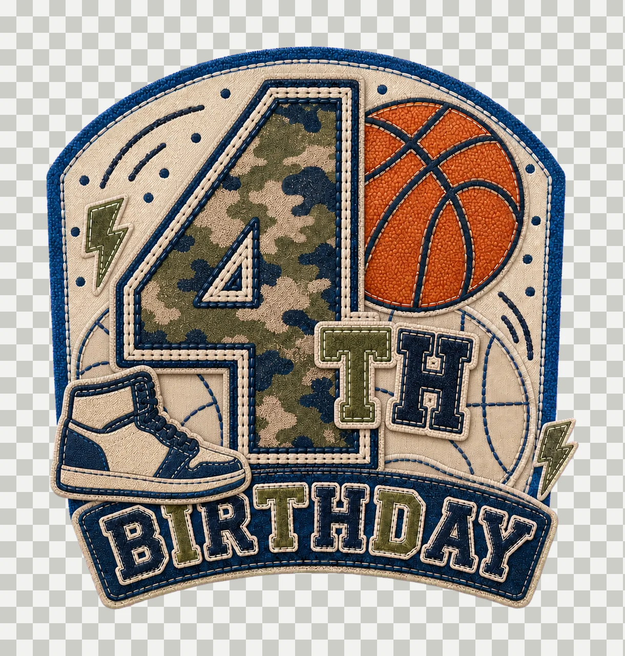Star Camo Basketball Birthday age 04 transparency and detail preview thumbnail