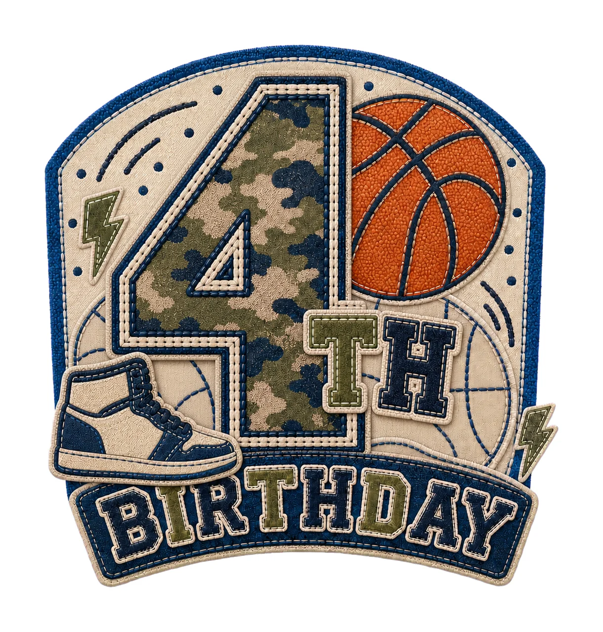Star Camo Basketball Birthday age 04