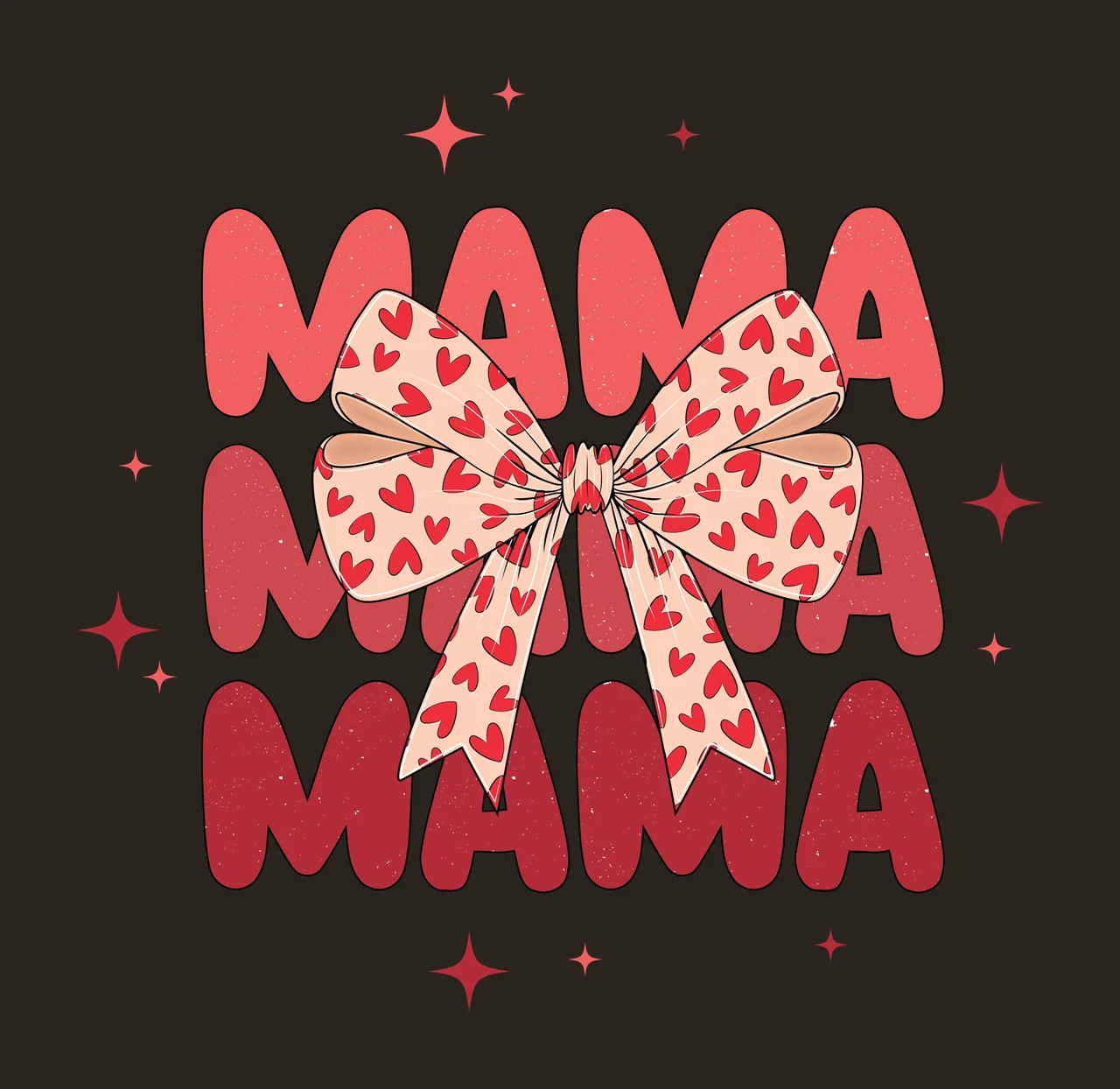 Keychain Mama Mama Mama Text Graphic With Stars display star contrast preview thumbnail