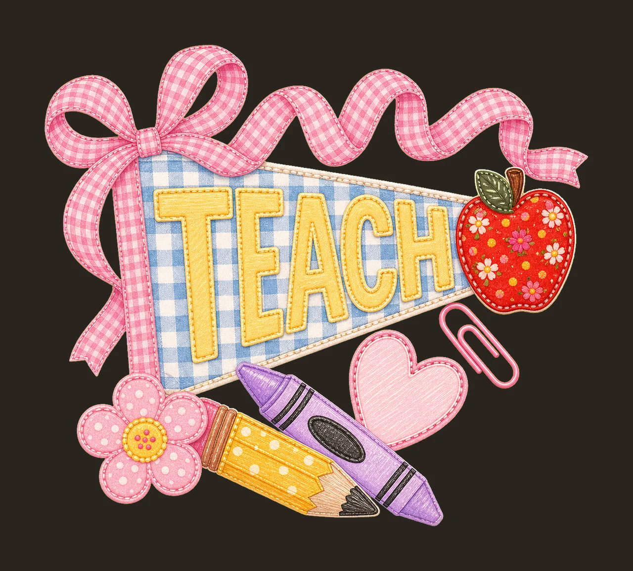 Teacher Pennant Flag First Day of School Cute Variation A contrast preview thumbnail
