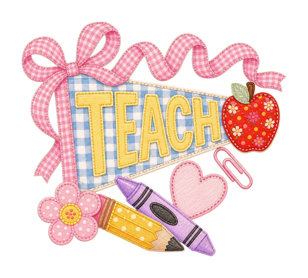 Teacher Pennant Flag First Day of School Cute Variation A
