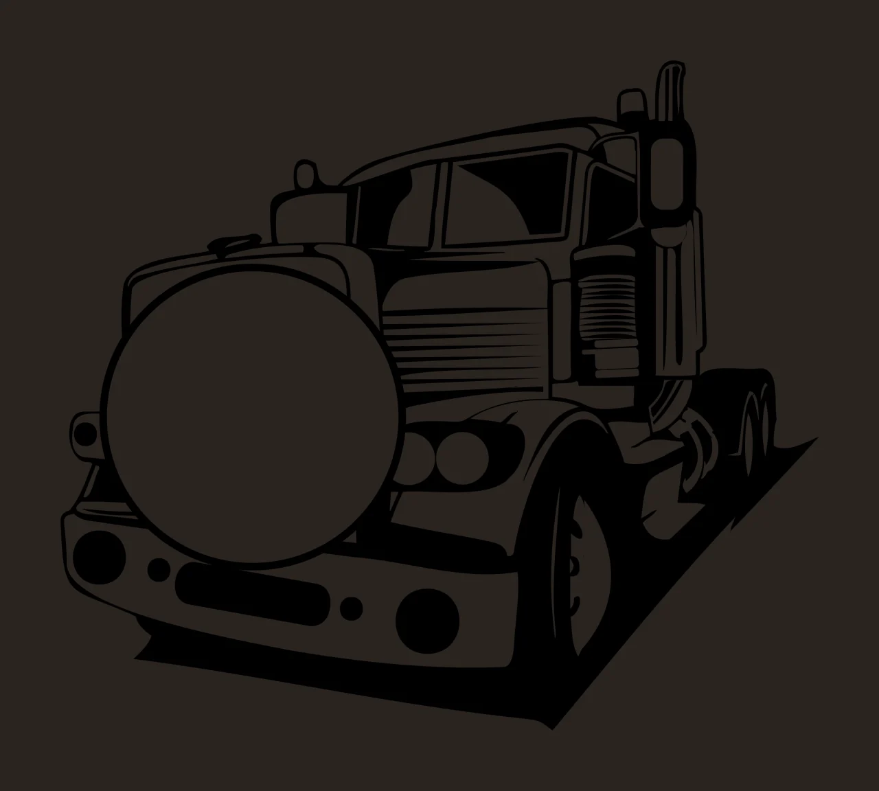 Semi Truck Monogram Character 03 pickup vehicle monster Variation contrast preview thumbnail