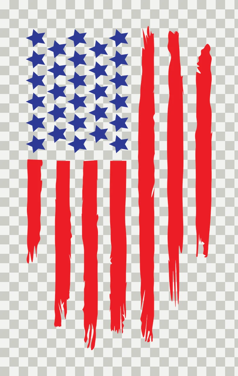 Flag American With Vertical Distressed Stripes stars black transparency and detail preview thumbnail
