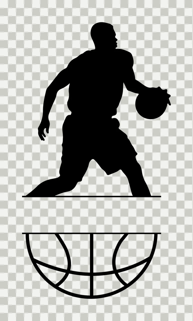 Can Glass Wrap Basketball Player Silhouette With Divider transparency and detail preview thumbnail