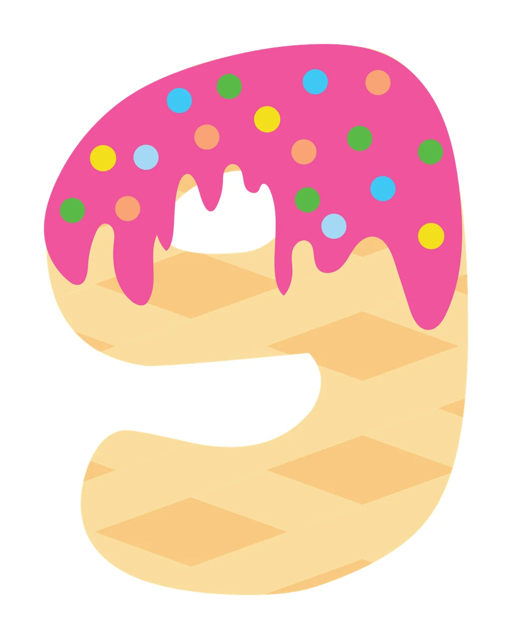 Ice Cream Font Character 26 scalable logo design icon
