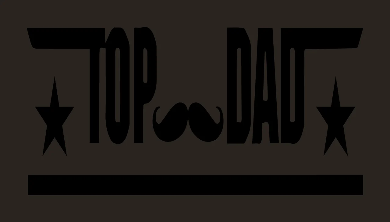 Top Dad Label With Text And Mustache contrast preview thumbnail