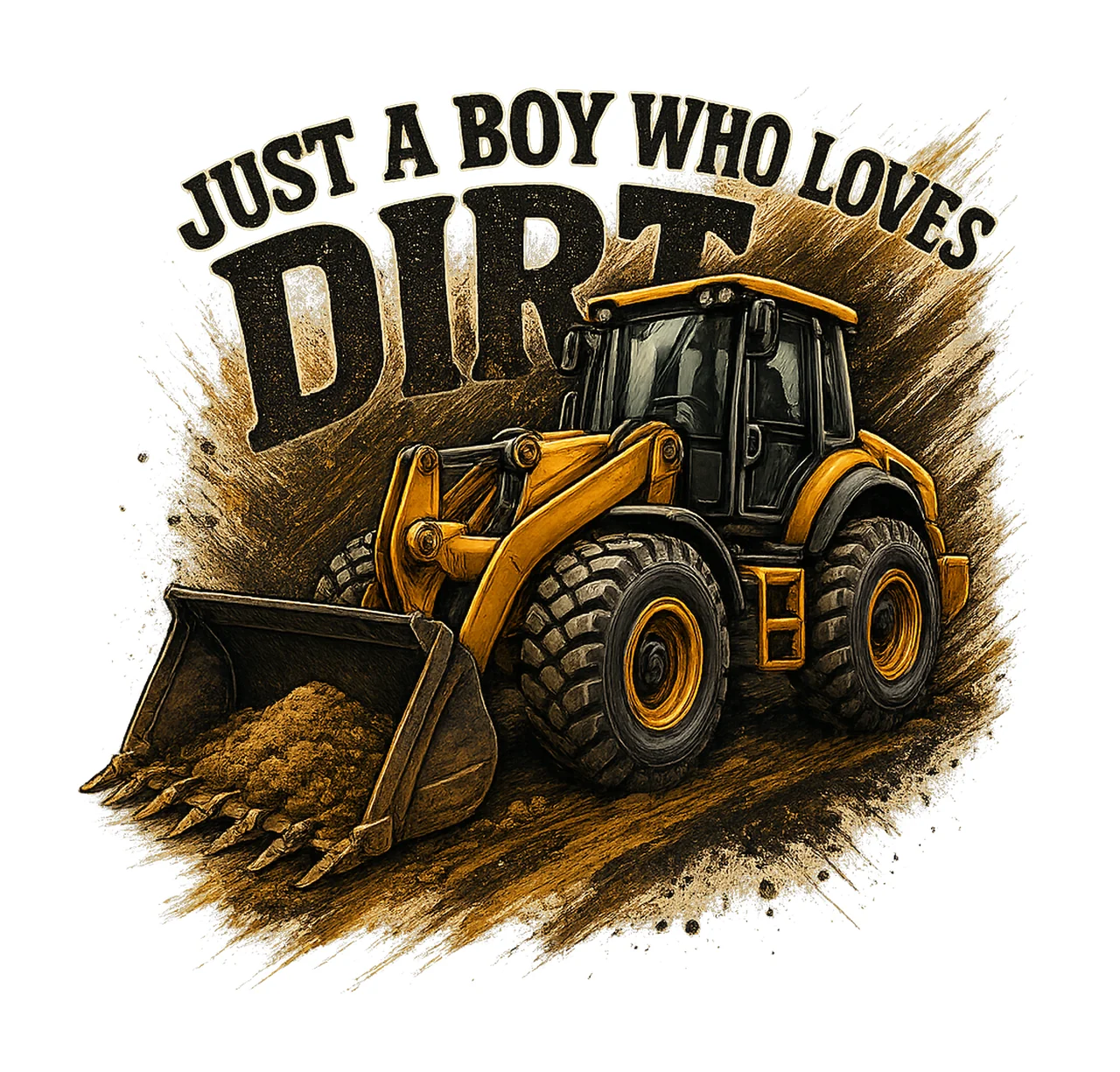 Boy Loves Dirt Construction Truck Sublimation Kids Dirt