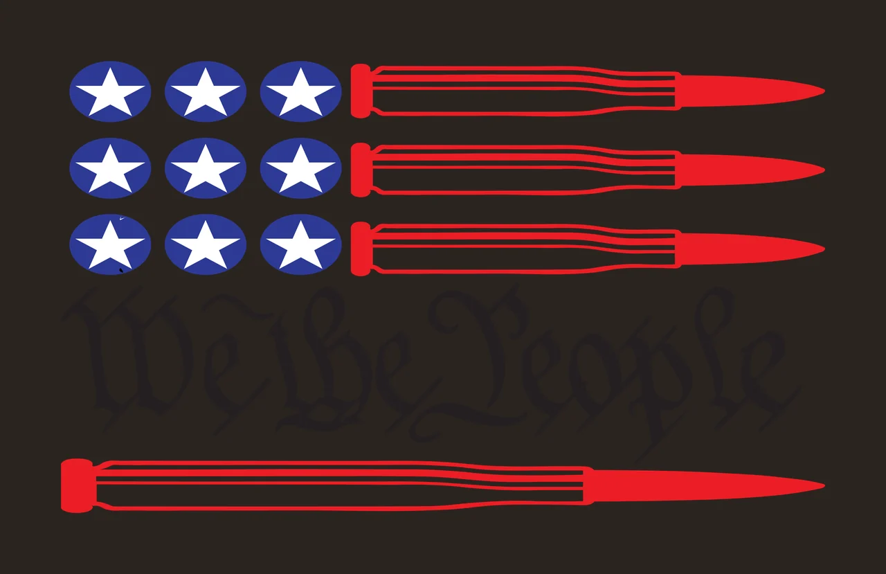 We The People Bullet Flag bullets black plain ammunition and white contrast preview thumbnail