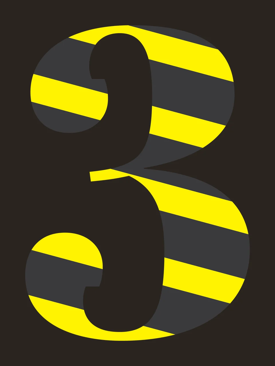 Number 3 Large Black Three isolating minimalist white typography contrast preview thumbnail