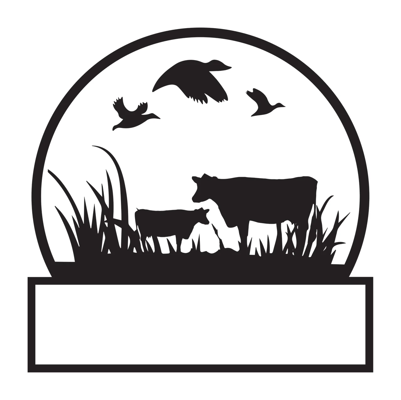 Can Glass Wrap Cattle And Ducks In Circular standing grass