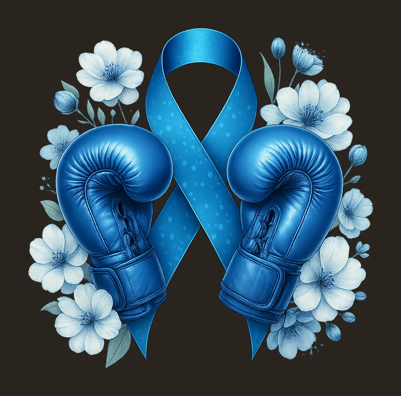 FightStrong Blue ribbon with boxing gloves sublimation contrast preview thumbnail