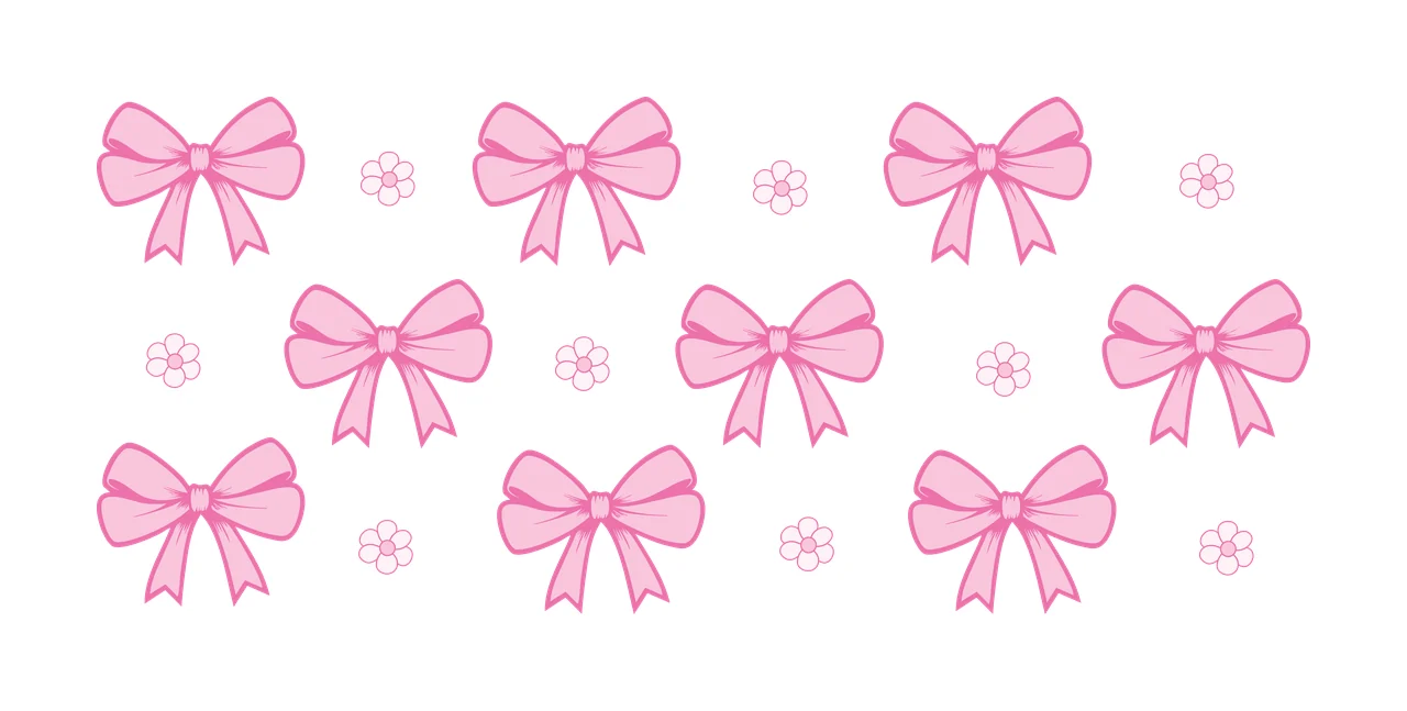 Can Glass Wrap Black Bows And Flowers Pattern repeat bow flower