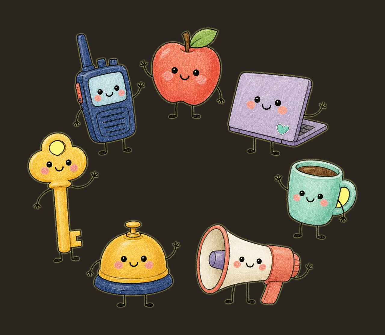 Principal School Employee Doodle Characters Cute Variation D contrast preview thumbnail