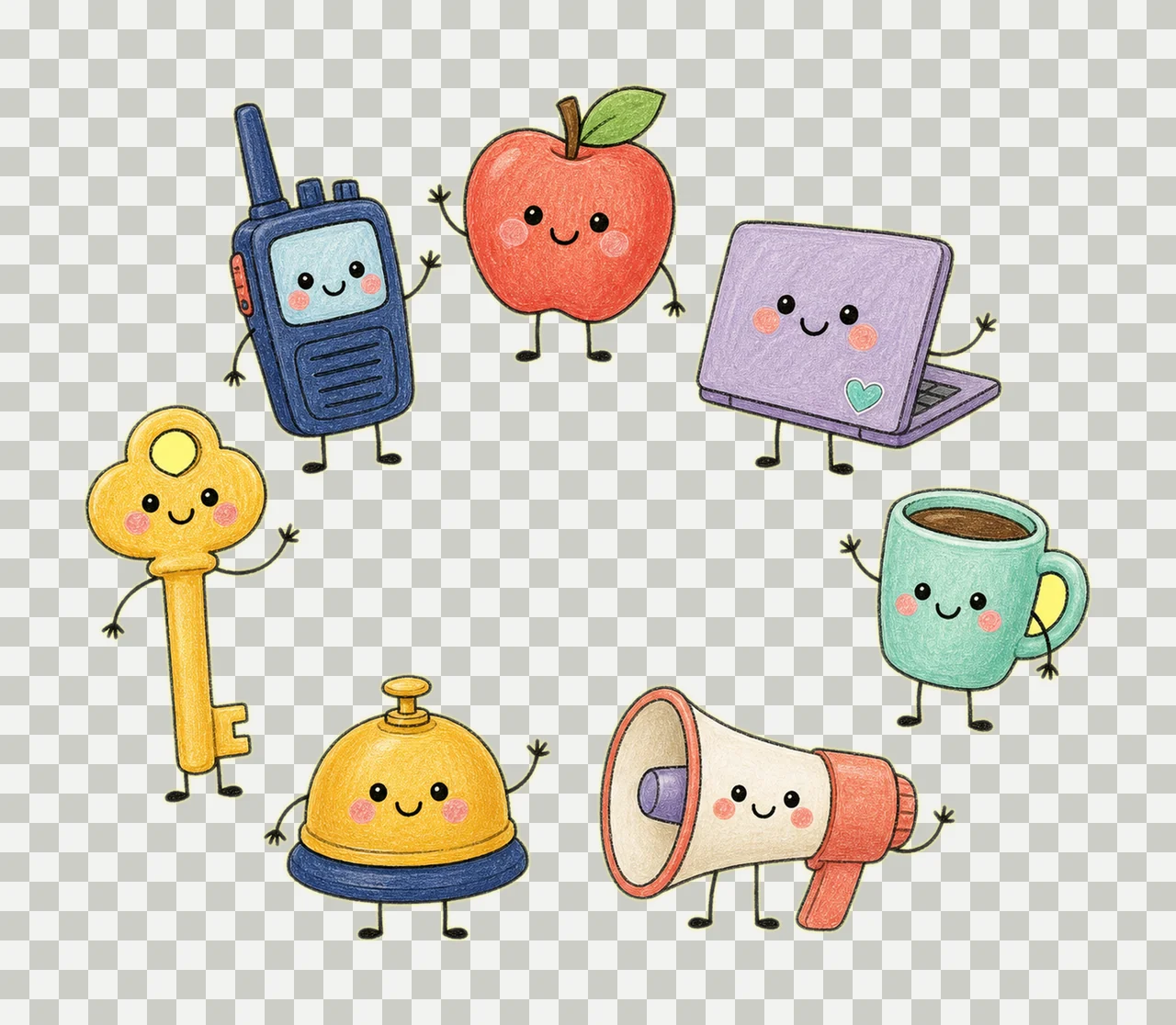 Principal School Employee Doodle Characters Cute Variation D transparency and detail preview thumbnail
