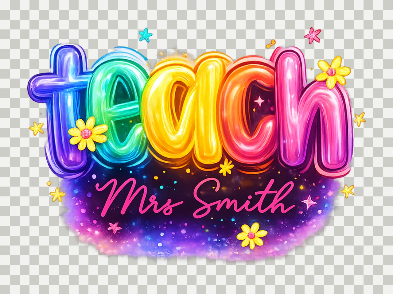 Custom Teacher Preppy Teacher Design 100 Days of School transparency and detail preview thumbnail