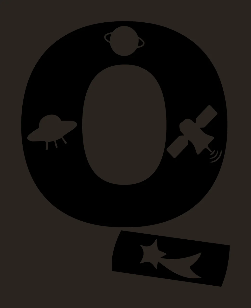 Space O Letter With Icons contrast preview thumbnail