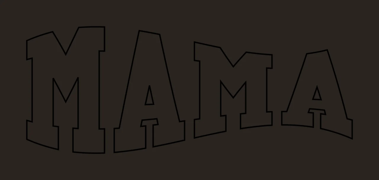 Mama Text With Word And In Black contrast preview thumbnail