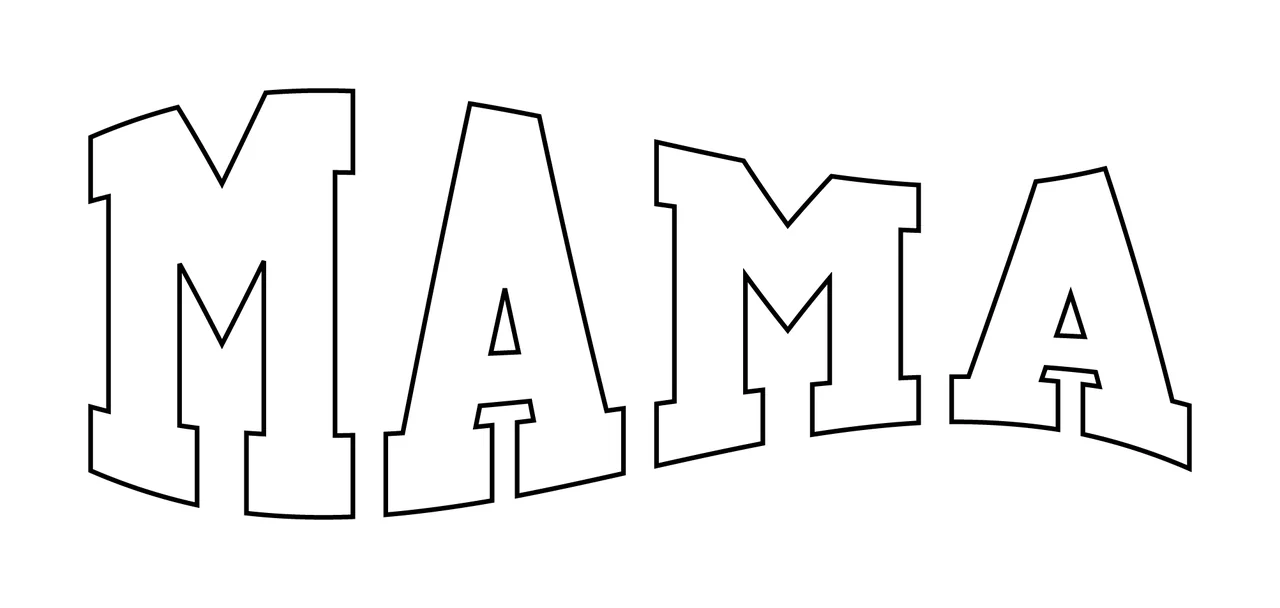 Mama Text With Word And In Black