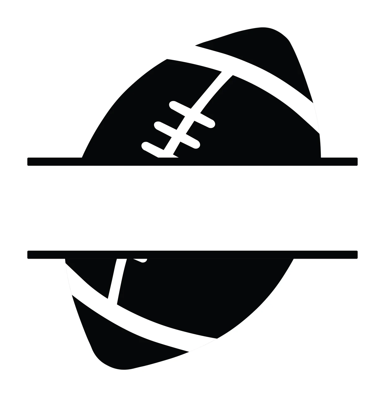 Black Split Oval Shape With Horizontal Open White bar minimalist icon