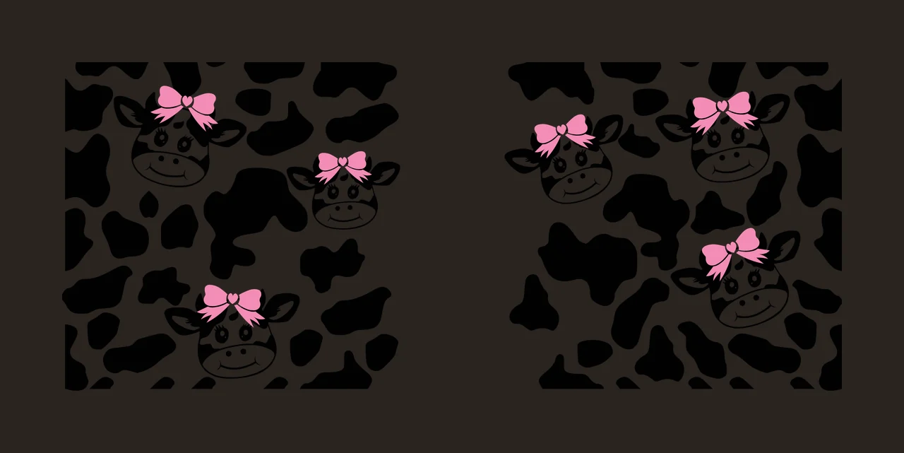 Cow Can Glass Wrap Repeating Spots And Heads animal pattern contrast preview thumbnail