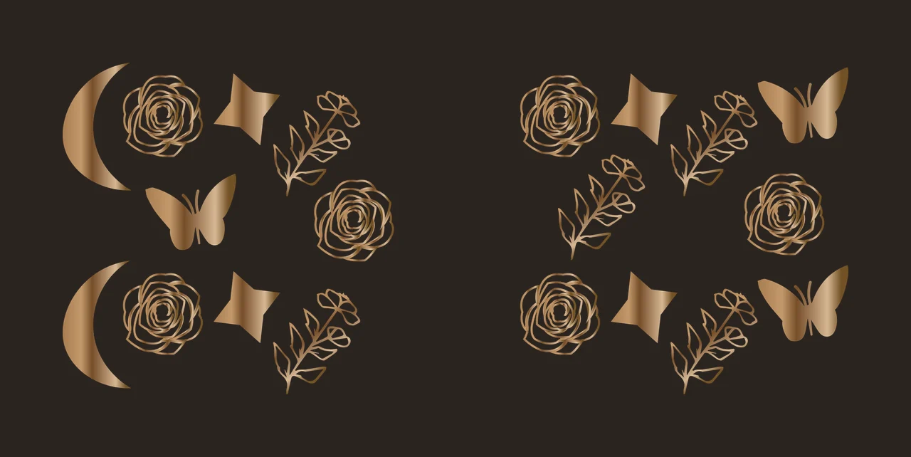 Can Glass Wrap Minimalist Moon Rose Butterfly Pattern botanical and contrast preview thumbnail