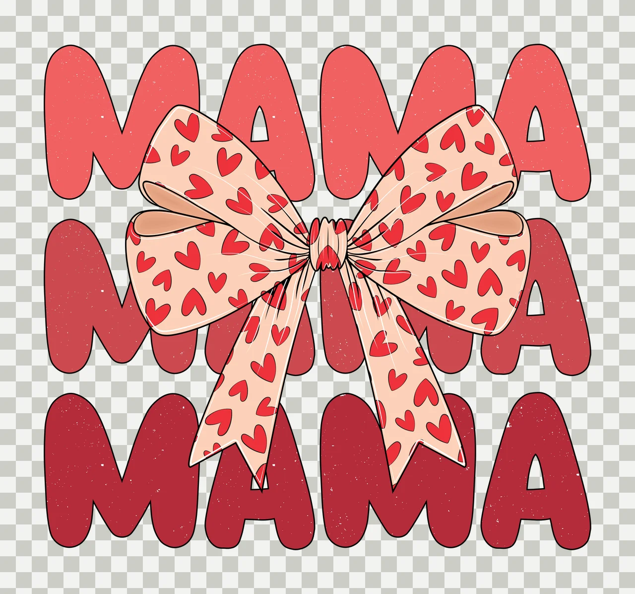 Mama Bow Black Silhouette Of A Hair Layered typography 3 F16 Valentine transparency and detail preview thumbnail
