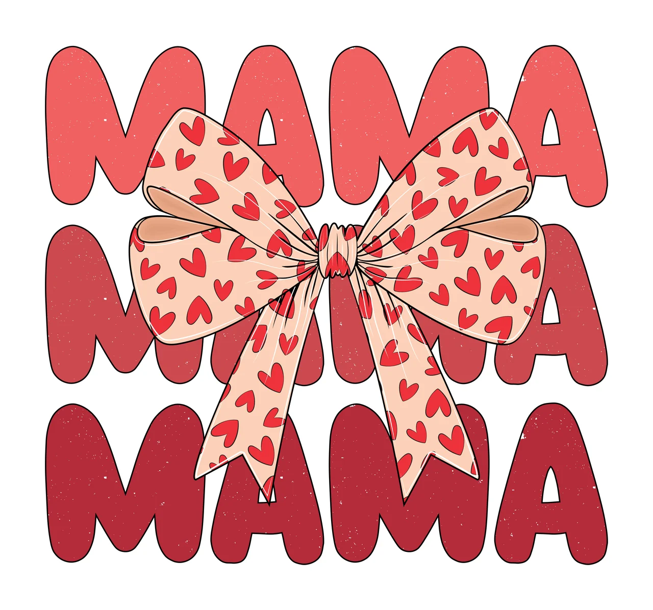 Mama Bow Black Silhouette Of A Hair Layered typography 3 F16 Valentine