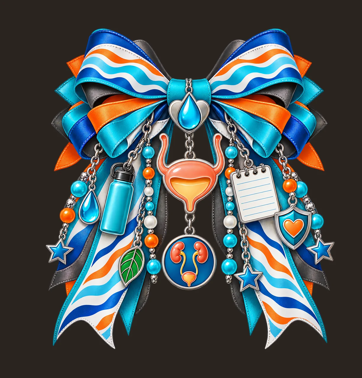 Bladder Health Awareness PNG, Bladder and Kidneys Coquette Bow, No Text Sublimation Clipart, Transparent Digital Download contrast preview thumbnail