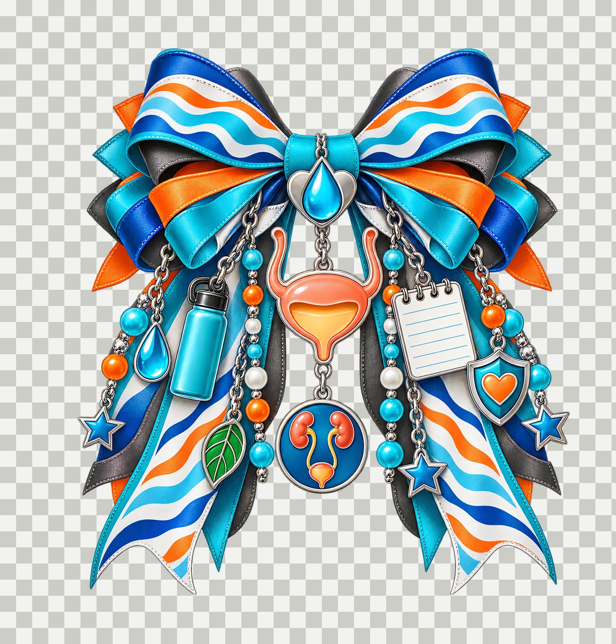 Bladder Health Awareness PNG, Bladder and Kidneys Coquette Bow, No Text Sublimation Clipart, Transparent Digital Download transparency and detail preview thumbnail