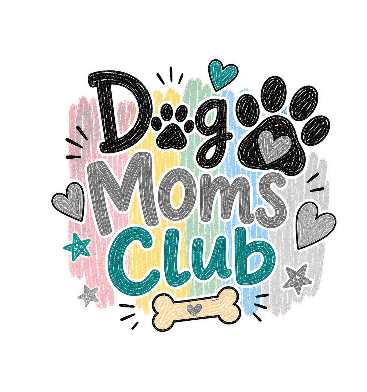 Dog Moms Club Doodle sublimation instant shirt Variation A
