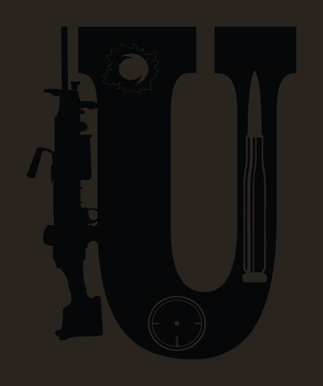 Gun Alphabet Character 12 scalable logo design icon contrast preview thumbnail
