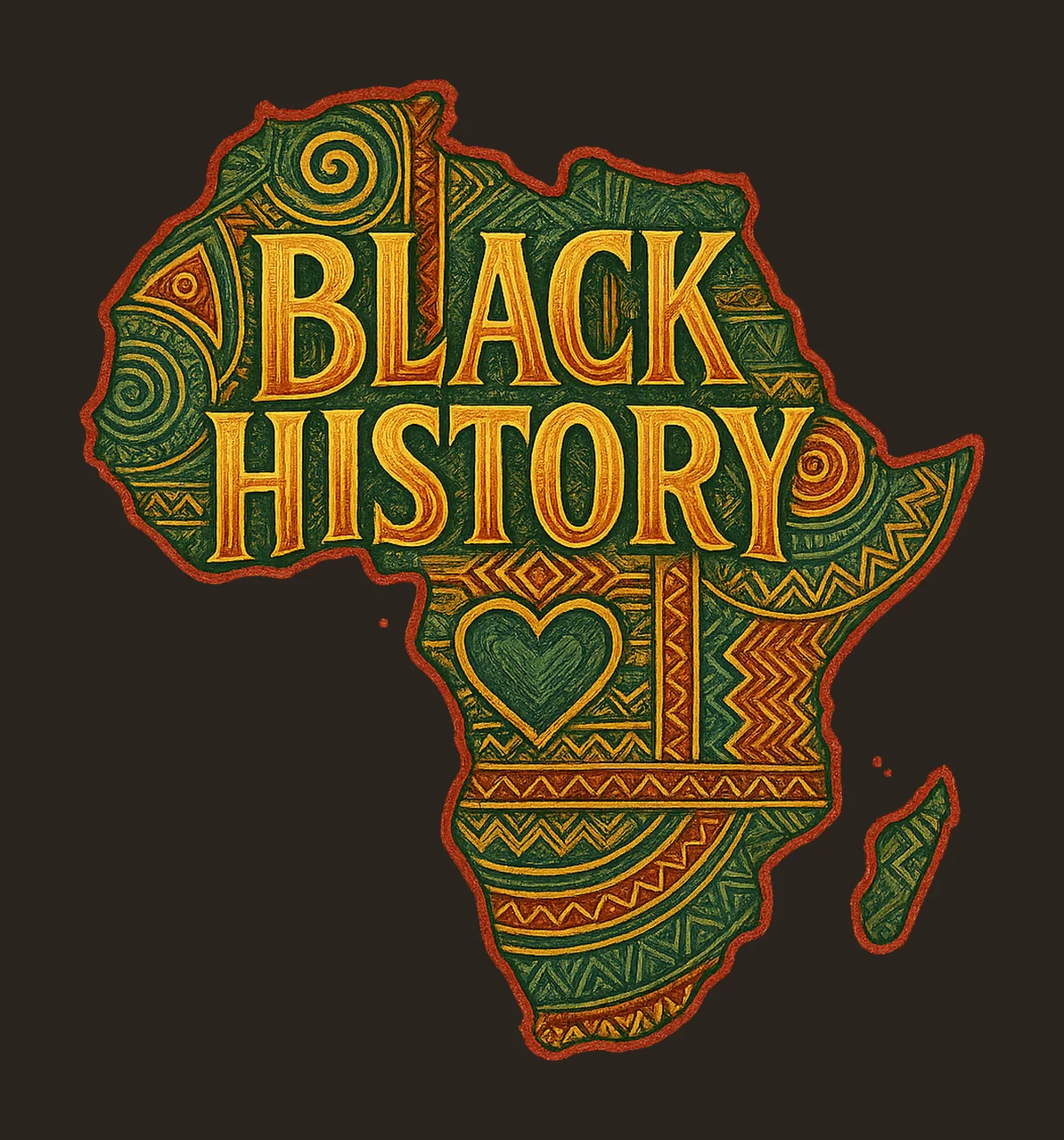 Black History African Map Sublimation Design Juneteenth contrast preview thumbnail