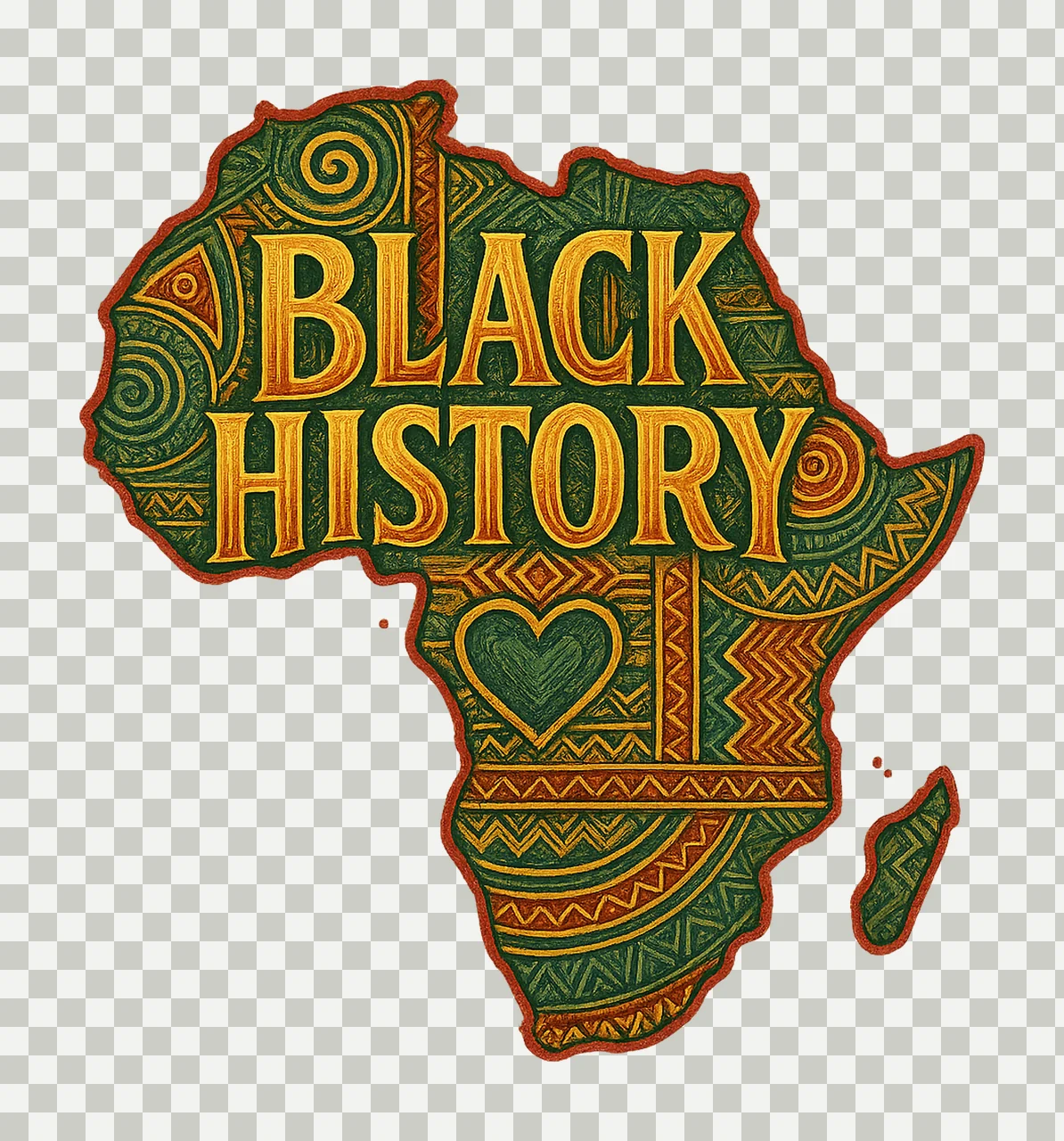 Black History African Map Sublimation Design Juneteenth transparency and detail preview thumbnail