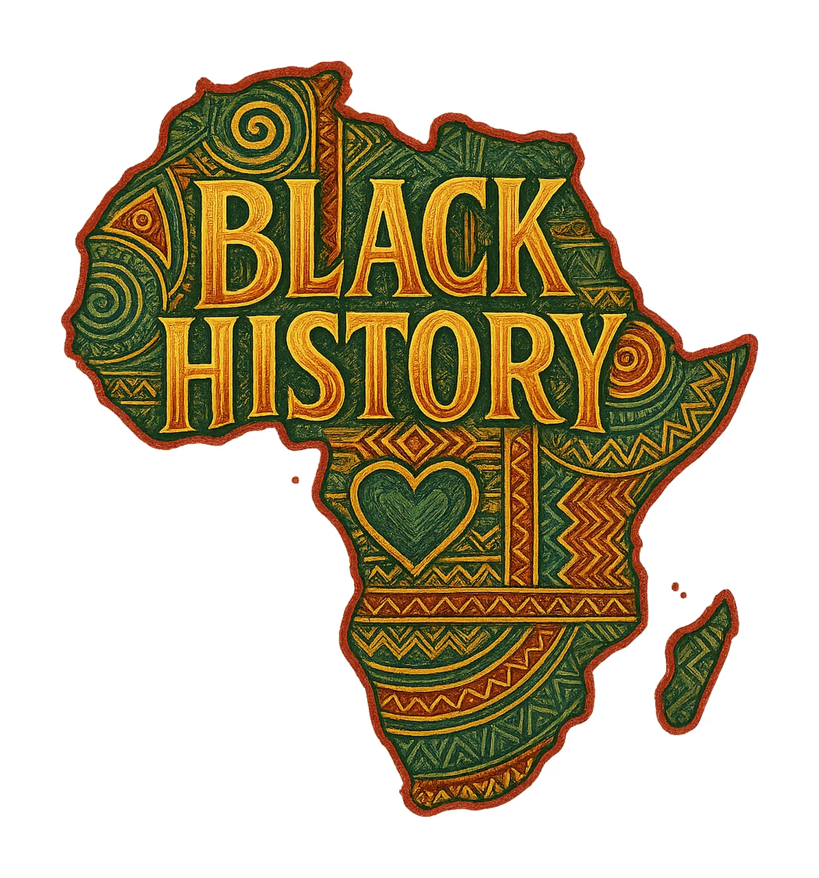 Black History African Map Sublimation Design Juneteenth