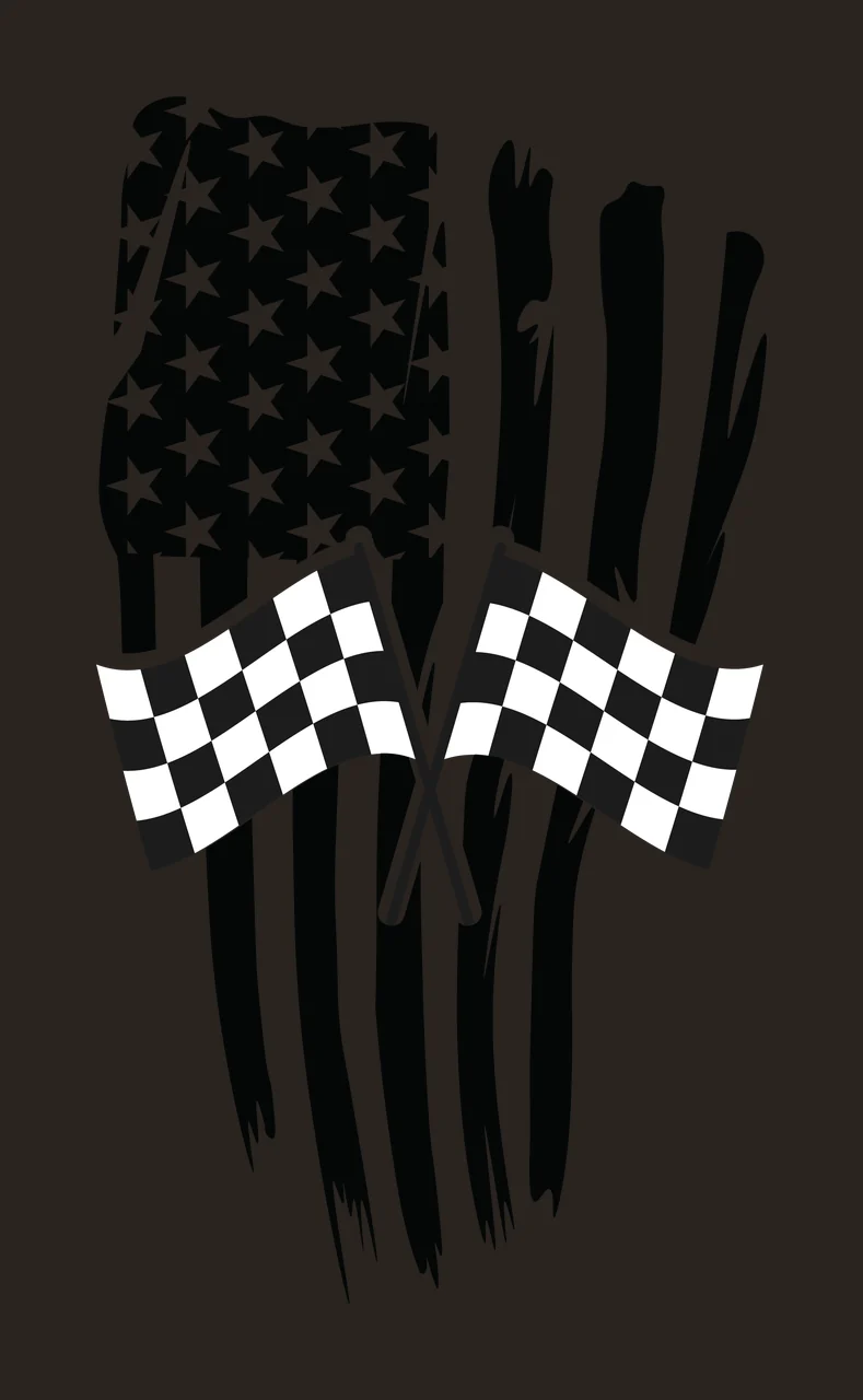 Flag Two Crossed Checkered Flags Over A Vertical striped Variation contrast preview thumbnail