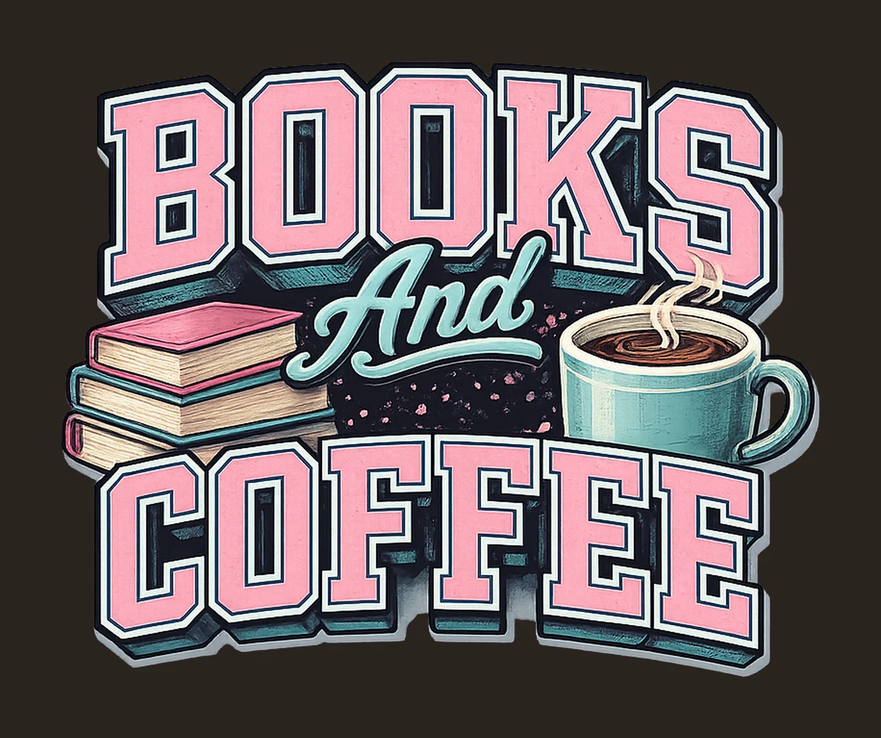 Bookish Books and Coffee Design Coffee Lover Shirt Bookworm contrast preview thumbnail