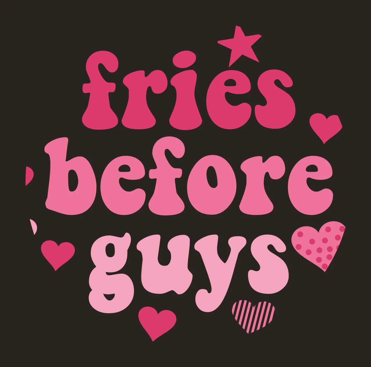 Keychain Fries Before Guys Text With Heart Patterns hearts contrast preview thumbnail