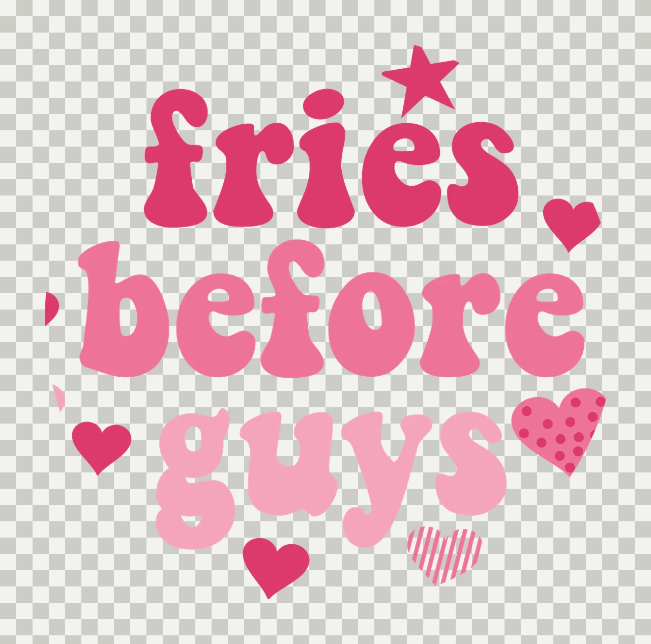 Keychain Fries Before Guys Text With Heart Patterns hearts transparency and detail preview thumbnail