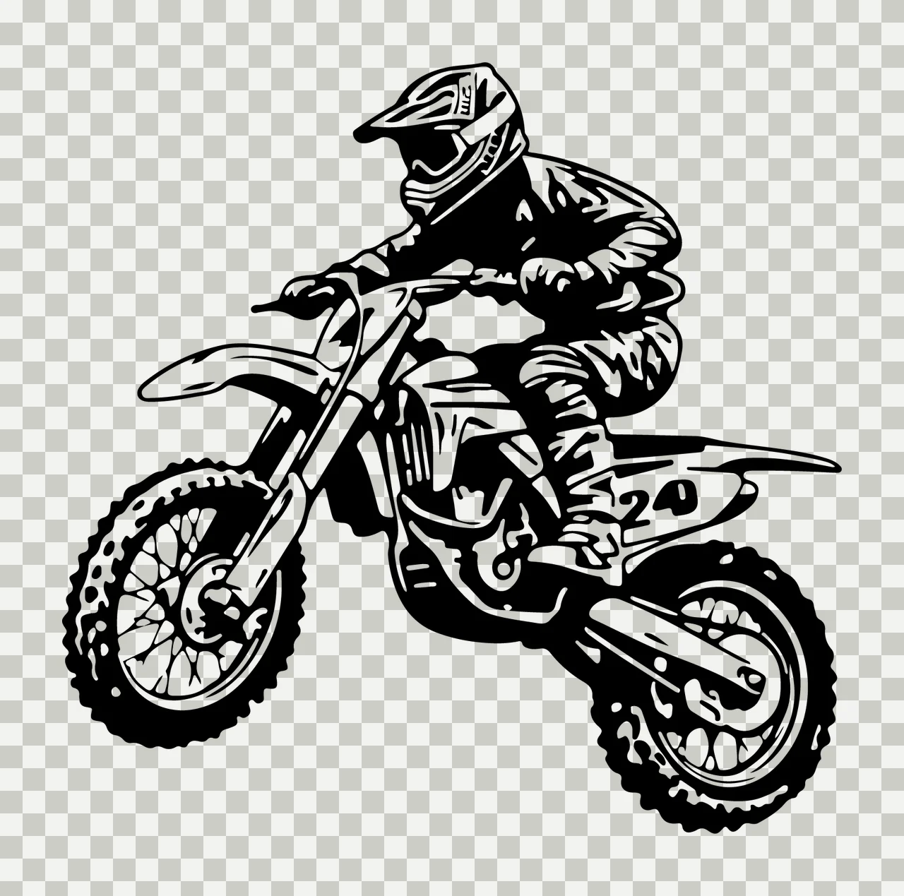24 Motocross Rider Jumping Black Graphic Motorcycle helmet transparency and detail preview thumbnail