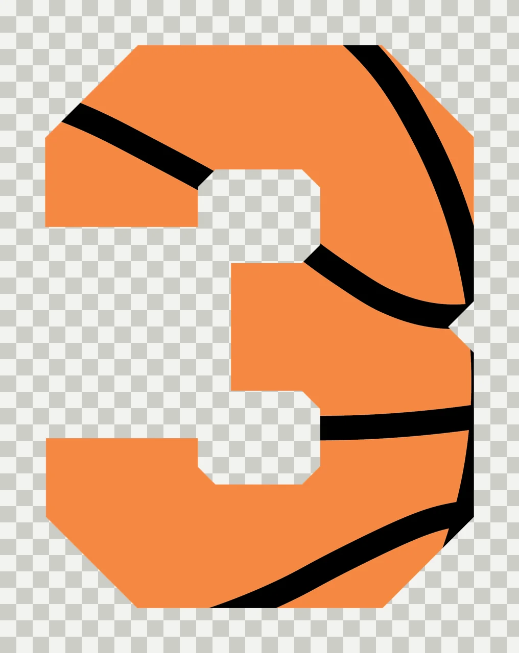 Can Glass Wrap Number Three Forming With Basketball transparency and detail preview thumbnail