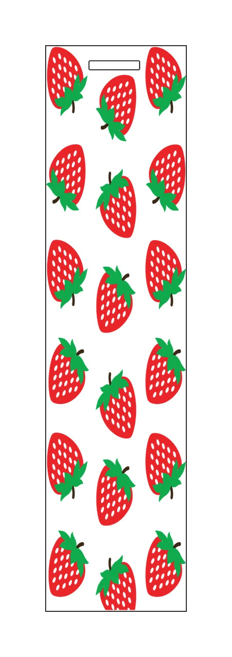 Vertical Strawberry Silhouette Repeating Pattern seeds black