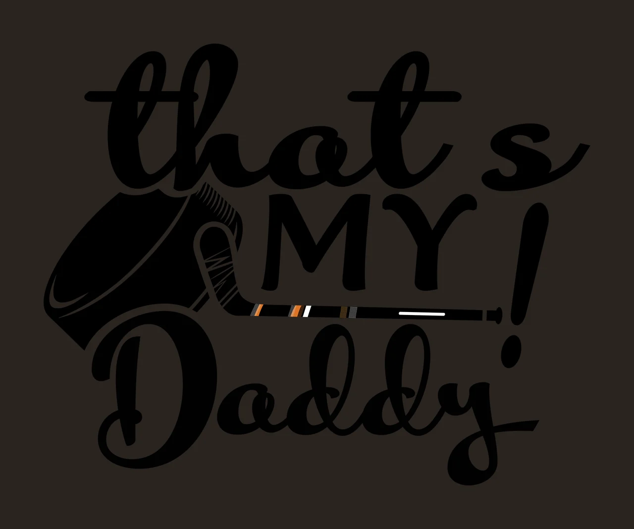 Hockey Lettering With Puck stick black white typography sports contrast preview thumbnail