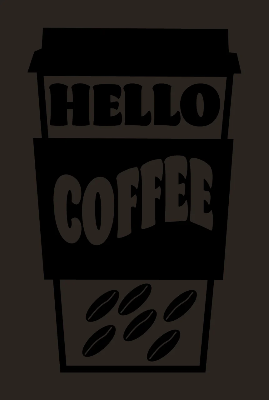 Can Glass Wrap Coffee Cup Silhouette With Text lid beans black contrast preview thumbnail