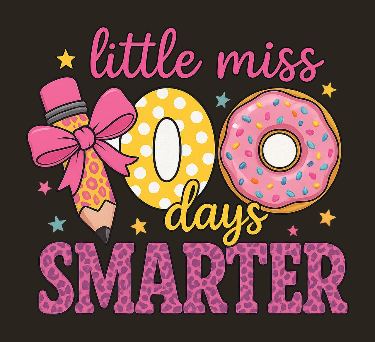 Little Miss 100 Days Smarter 100 Days of School Design Kids contrast preview thumbnail